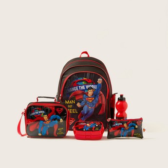 Superman Print 5-Piece Backpack Set - 13 inches