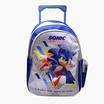 Sonic The HedgeHog Printed 5-Piece Trolley Backpack Set - 14 Inches