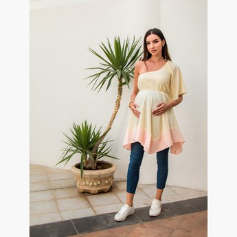 Blush One Shoulder Maternity Top