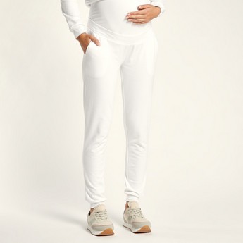 Love Mum Solid Maternity Jog Pants with Pocket Detail