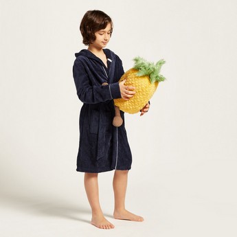 Juniors Textured Bathrobe with Hood and Tie-Ups