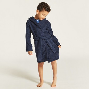 Juniors Textured Bathrobe with Hood and Pockets