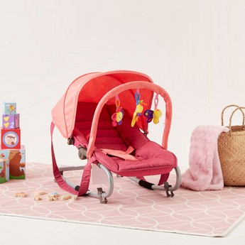 Juniors Coral Baby Rocker with Canopy