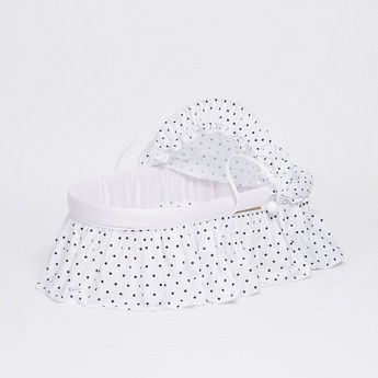 Cambrass Polka Dots Print Moses Basket with Hood - 47x84 cms