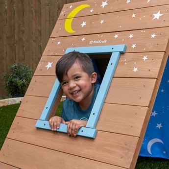 Kidkraft A-Frame Hideaway and Climber Playhouse Set