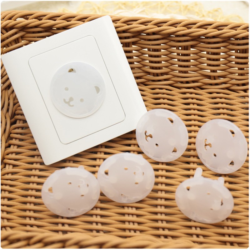 9pcs Bear EU Electrical Power Socket Outlet Child Kids Child Safety Guard Protection Kids Sockets Cover Sockets Protector Cover