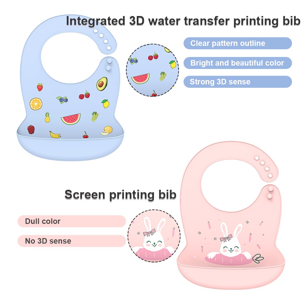 Baby Bib Silicone Water Resistant Saliva Dripping Bibs Banana Cartoon Newborn Feeding Soft Edible Baby Aprons Adjustable Burping Scarf