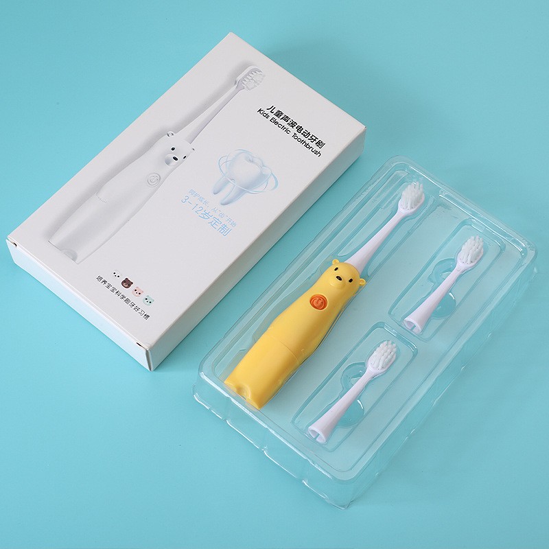 Electric Toothbrush Kids Sonic Toothbrush For Kids With 3 Brush Heads Silicone Toothbrush Baby Accessories