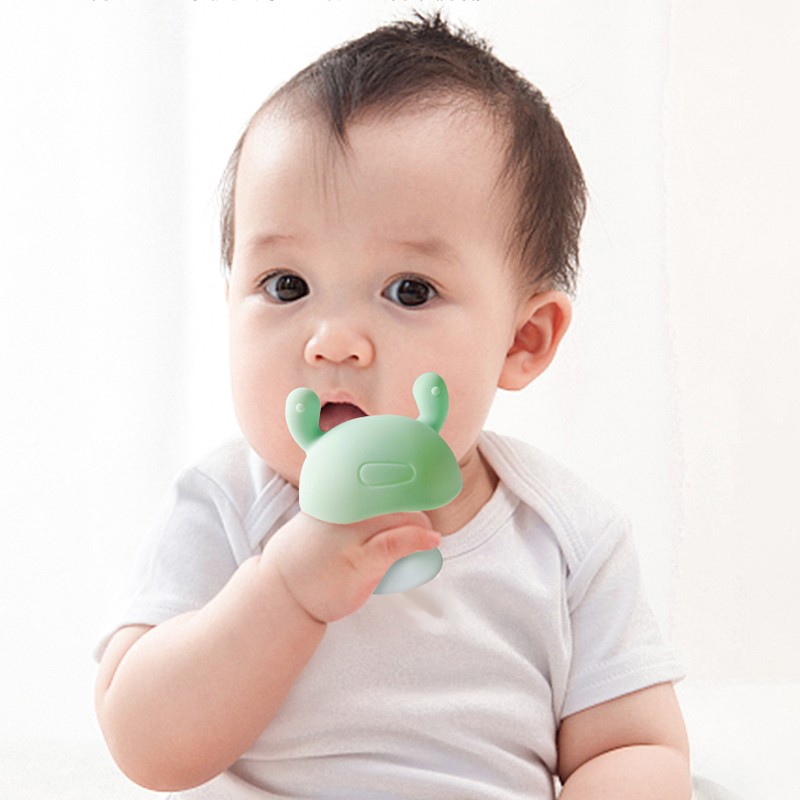 Baby Safe Silicone Teether Newborn Chew Training Toys Cute Mushroom Shape Teething Stick Boys Girls Baby Teether Smooth Soft