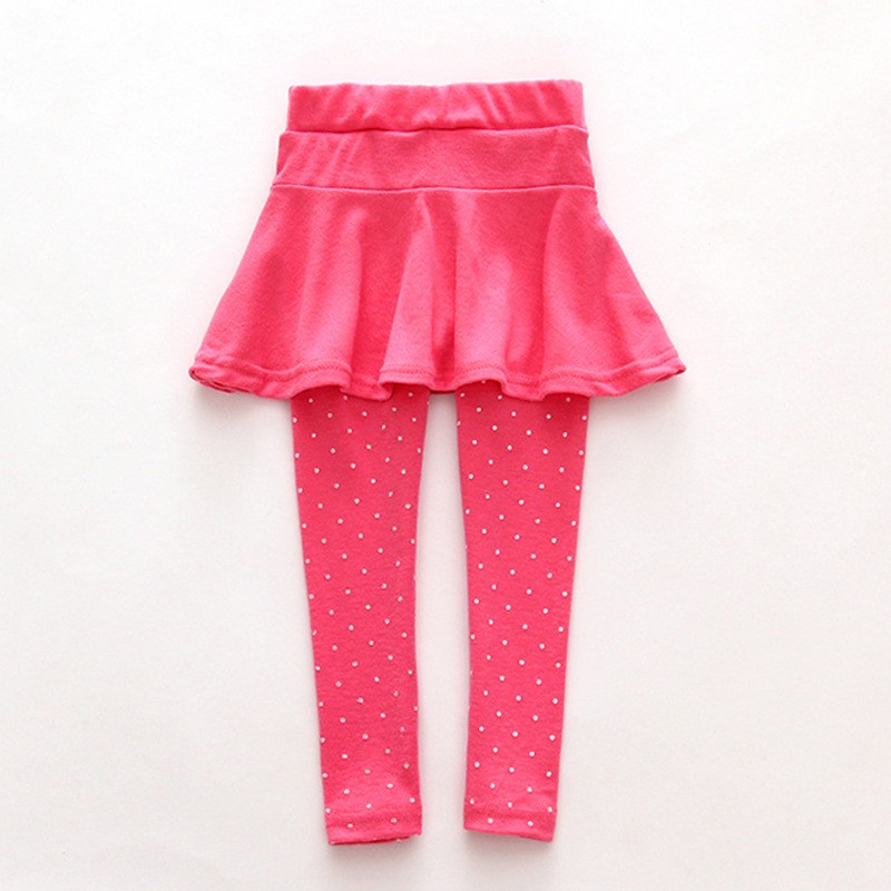 girls leggings baby girls skirt-pants baby fleece pants girls spring/autumn warm pants 2-7 years old girls pants with little dot