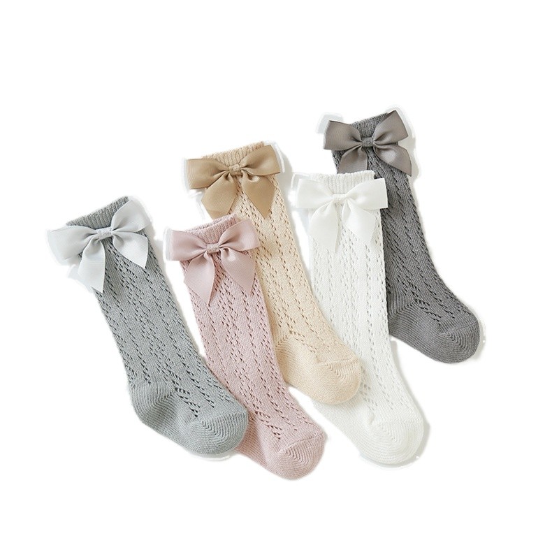 Baby Toddlers Girls Socks Solid Breathable Mesh Cotton Socks Newborn Medium Tube 3/4 Knee High Socks Spanish Style For Girls