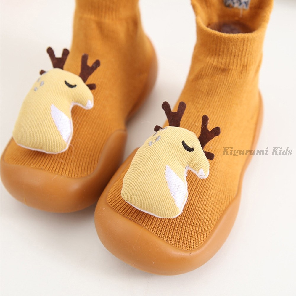 Baby First Shoes Baby Girls Newborn Knitwear Socks Warm Infant Winter Shoes Fox Rabbit Cartoon Kids Boy Casual Shoes 2021