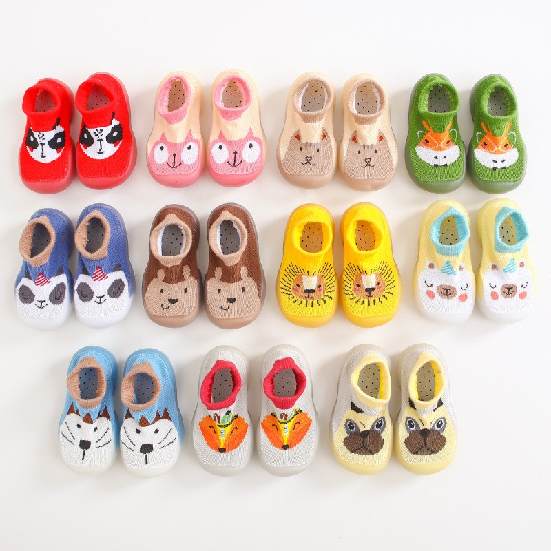 Unisex baby shoes first baby shoes first walkers boy soft sole rubber outdoor baby shoes cute animal socks baby anti-slip