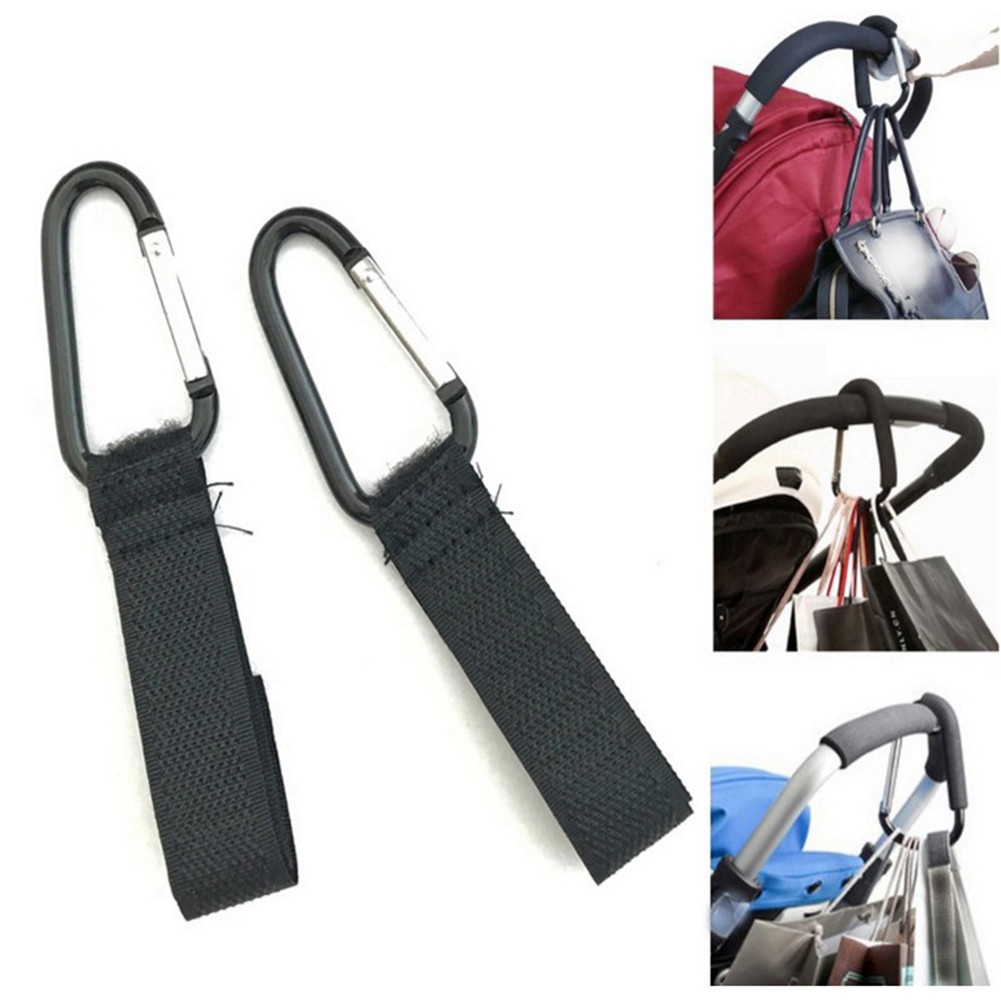 2pcs Baby Stroller Hooks Metal Non-slip Adjustable Hanger Stroller Bag Hook Clip Kids Pushchair Seat Accessories Supplies