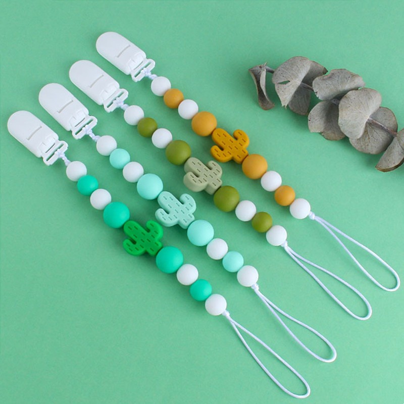 Baby Silicone Infant Toddler Doll Pacifier Soother Nipple Clip Chain Strap Baby Holder Chew Baby Safety Teether Teething