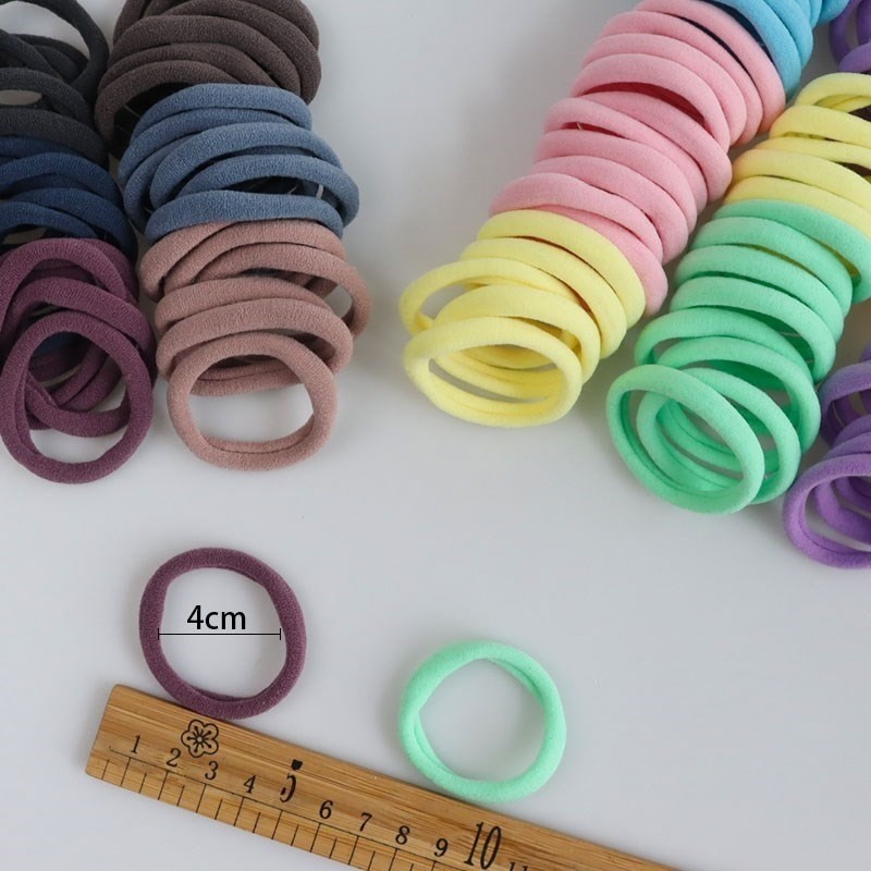 50pcs Set Colorful Girl Ornament Nylon Elastic Hair Bands Ponytail Hair Accessories Holder Rubber Bands Scrunchie Headband