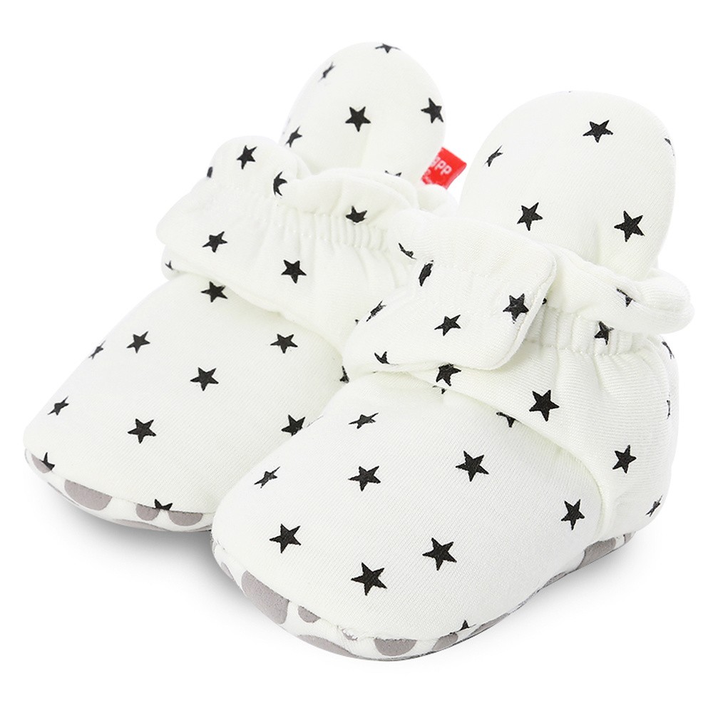 Newborn Baby Socks Shoes Boy Girl Star Toddler First Walkers Socks Cotton Comfort Soft Anti-slip Warm Crib Infant Shoes