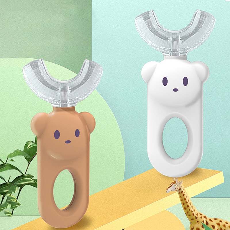 Children's Toothbrush Manual U-shaped Oral Silicone Dental Toothbrush Cute Cartoon Kids Toothbrush Cleaning Artifact