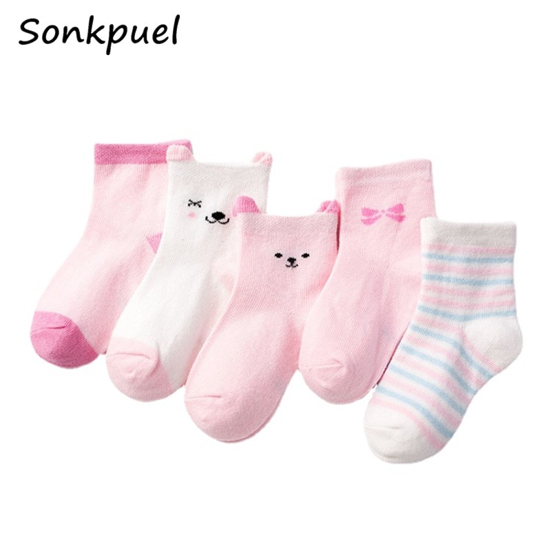 5 Pairs/Lot Baby Socks for Newborns Infant Cute Cartoon Cotton Socks Soft Summer 0-4Years Boy Girl Lovely Mesh Kids Gift CN