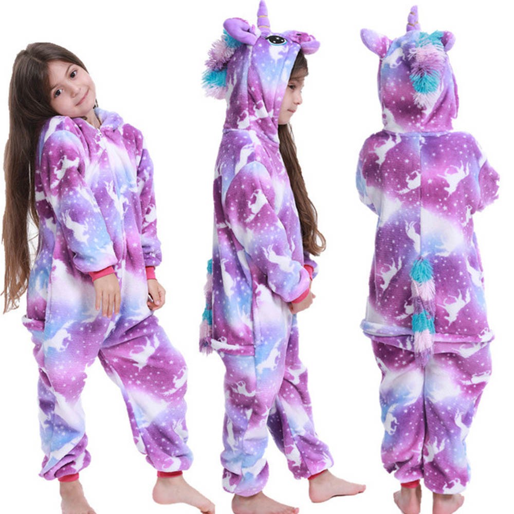 flannel unicorn for kids pajamas boys girls sleepwear children panda jumpsuit kids oneise for jumpsuit licorn