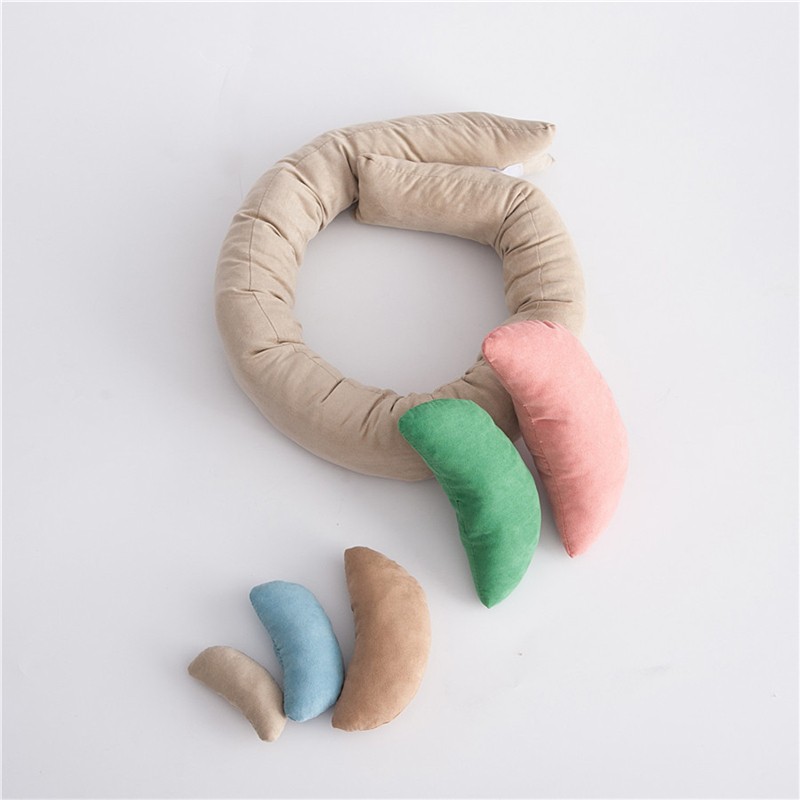 6pcs/set Newborn Posing Bean Bag Baby Photography Prop Cushion Baby Crescent Shaped Pillows Positioner Pillow Basket Filler