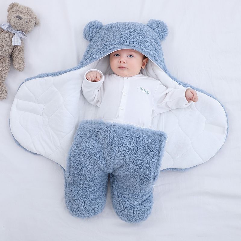 Soft Newborn Baby Wrap Blankets Baby Sleeping Bag Envelope for Newborns Sleeping Bag 100% Cotton Thicken Cocoon for 0-9 Months Baby