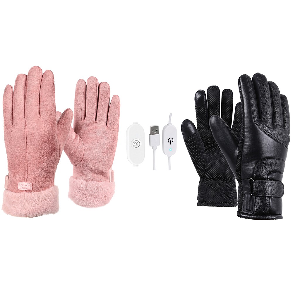 Winter Gloves Electric Heated Gloves Waterproof Windproof Trolley Warm Heating Gloves Screen USB Powered Heated Gloves Gift