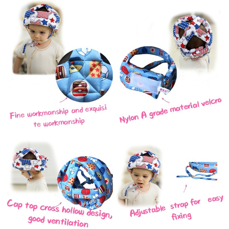 JIYAN Baby Safety Helmet Head Protection Baby Headwear Anti-Fall Cushion Children Learn To Walk Crash Hat