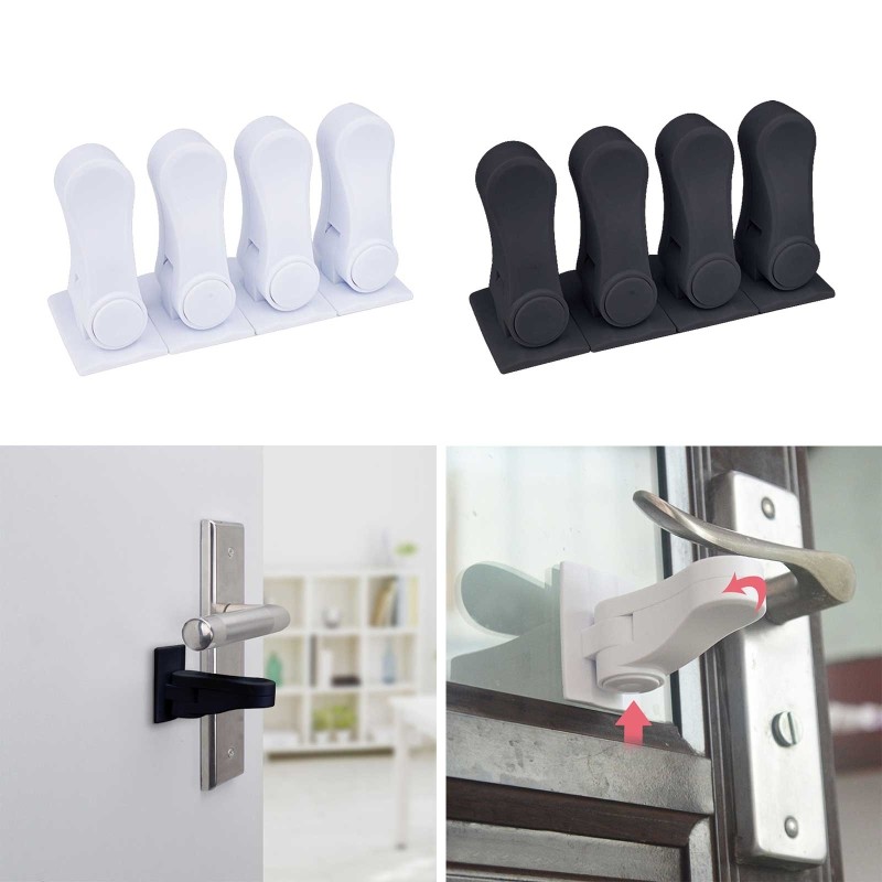 4pcs Child Proof Door Lever Security Locks Child Anti Open Protection Locks Door Handle Security Lock