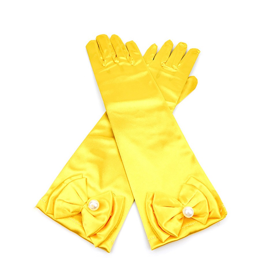 Kids Princess Long Gloves Long Accessories 11 Colors Birthday Party Wedding Elsa Anna Cinderella Belle Sofia