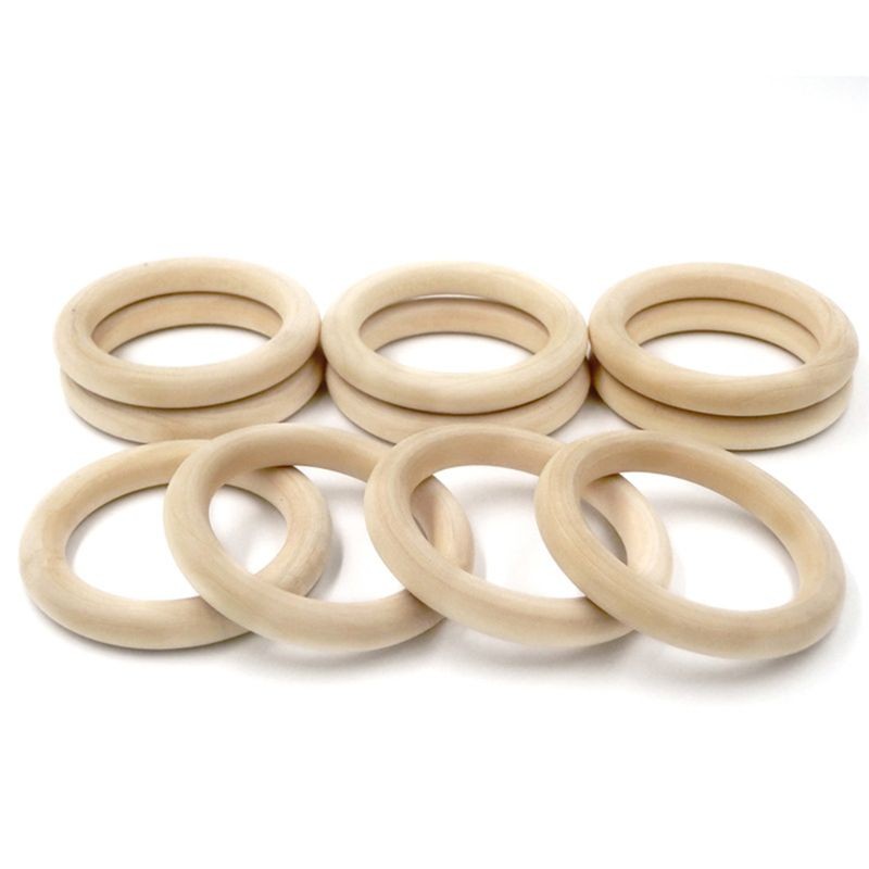 20pcs Natural Wooden Baby Teether Molar Ring Infant DIY Making Safe Teething Accessories Newborn Bracelet Craft Toy