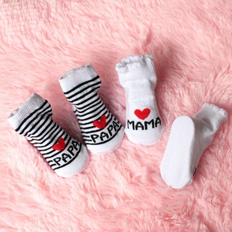 Spring Autumn Baby Cotton Socks Soft Cute Love Mama Girls Boys Floor Socks for 0-6 Months Newborn Baby Stripe Newborn Stuff