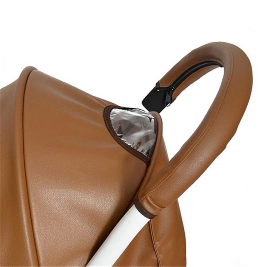 Ruiwjx - Stroller Armrests Cover, PU Leather, Water Resistant, Bar Handle, Zipper Protector, Stroller Accessories