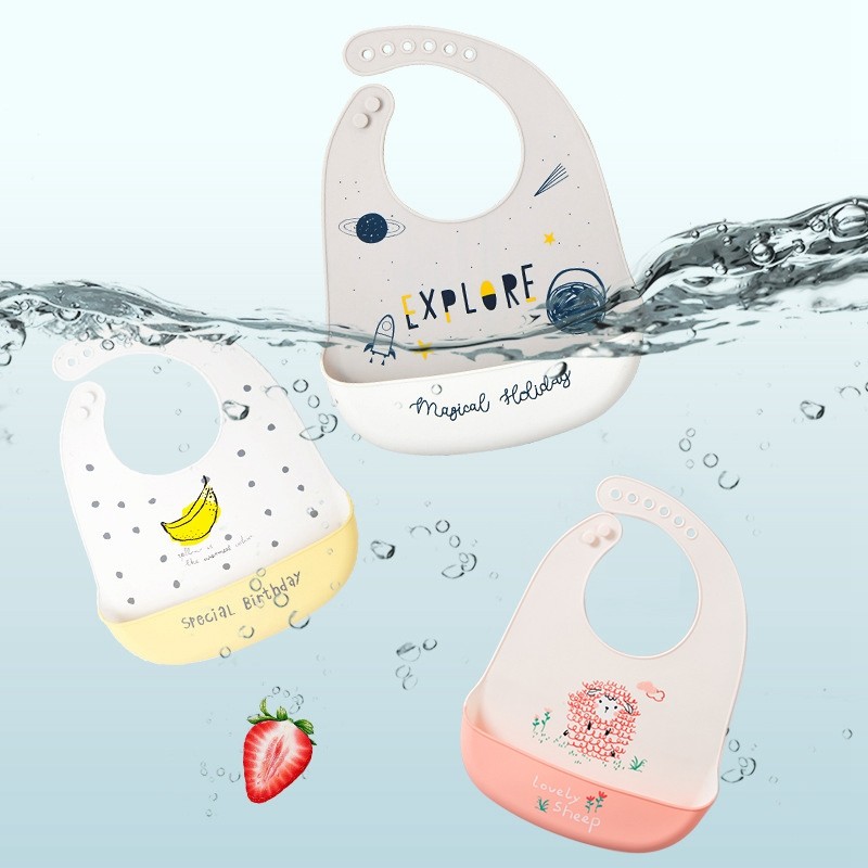 Waterproof Baby Bibs For Babies Burp Feeding Cloth Adjustable Silicone Bibs Saliva Dripping Newborn Infant Saliva Towel Bandana