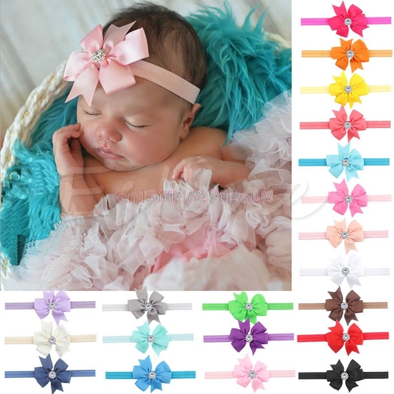 10pcs Newborn Baby Girl Headband Infant Baby Bow Hair Band Girls Accessories #H055#