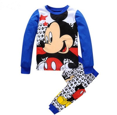 Kids Long Sleeve Pajamas Sleepwear T-shirt Sports Pajamas Kids Spider-Man Cartoon Pajamas Set Boys and Girls Pajamas