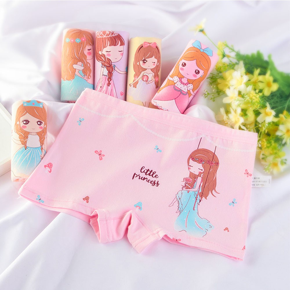 Girls Panties Kids Underwear Cotton Children Briefs Cute Cartoon Short 5pcs/lot