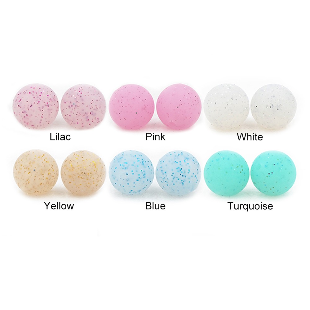 Chenkai 100pcs 15mm Silicone Beads Round Shape Beads BPA Free Teething Infant Chew Doll Pendant Pacifier Toy Accessories