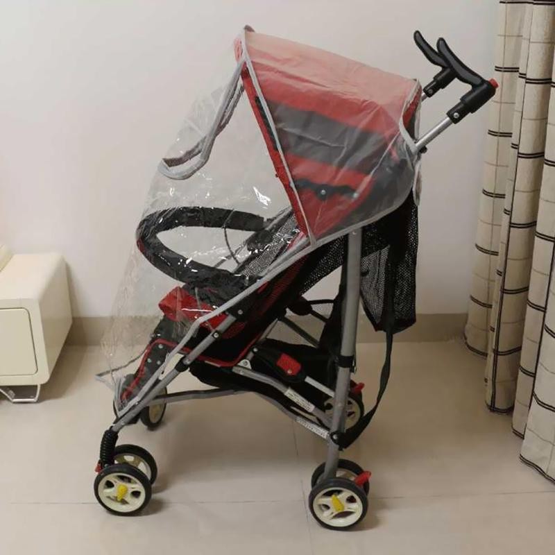 Stroller Accessories Transparent Rain Cover Fashionable Large Stroller Zipper Raincoat Dust Shield Necessary Baby Outdoor Supplies