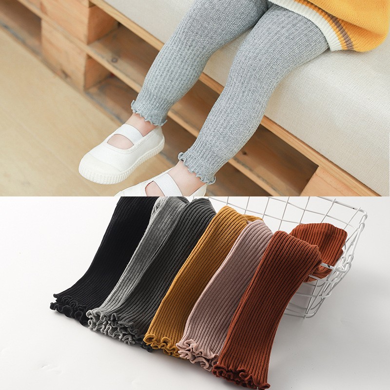 Girls Leggings Children Pants Infant Newborn Kids Leggings Toddler Girl Trousers Ribbed Leggings Spring Autumn Cotton