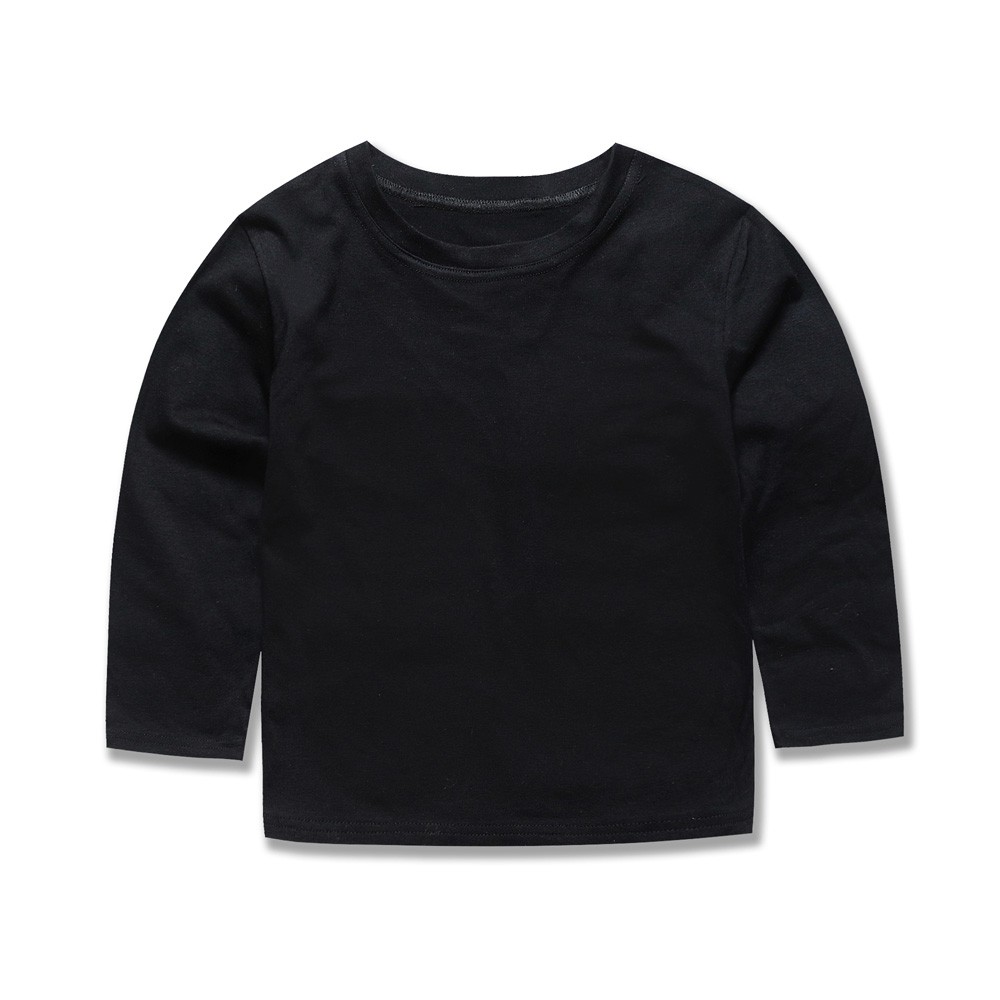 Boys Girls Full Sleeve T-Shirt Plain Cotton T-Shirt For Kids Casual Wear Kids Solid Tees Girls Tops For 2-14 Years