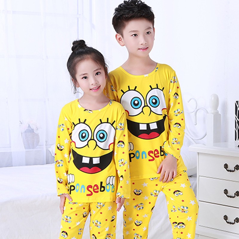 Newborn Kids Boys Girls Pajama Sets Cartoon Casual Long Sleeve Cute T-shirt Tops With Pants Toddler Baby Autumn Sleeping Clothes