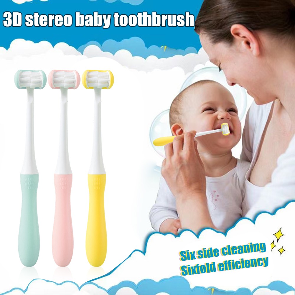 Baby Training Toothbrush Oral Care Baby Toothbrush Safety Triple Ribbon Brush Kindergarten Oral Health Care Products