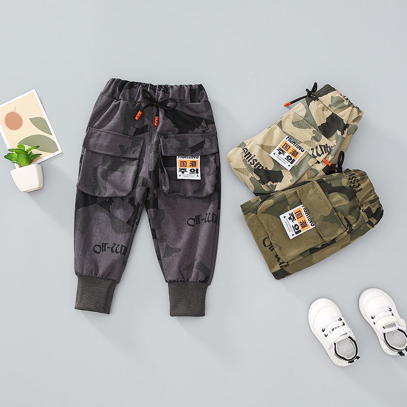 1-7 Years Boys Camouflage Print Pants Fashion Tracksuits With Elastic Belt Kids Fashion Spring-Autumn 2020 New Collection