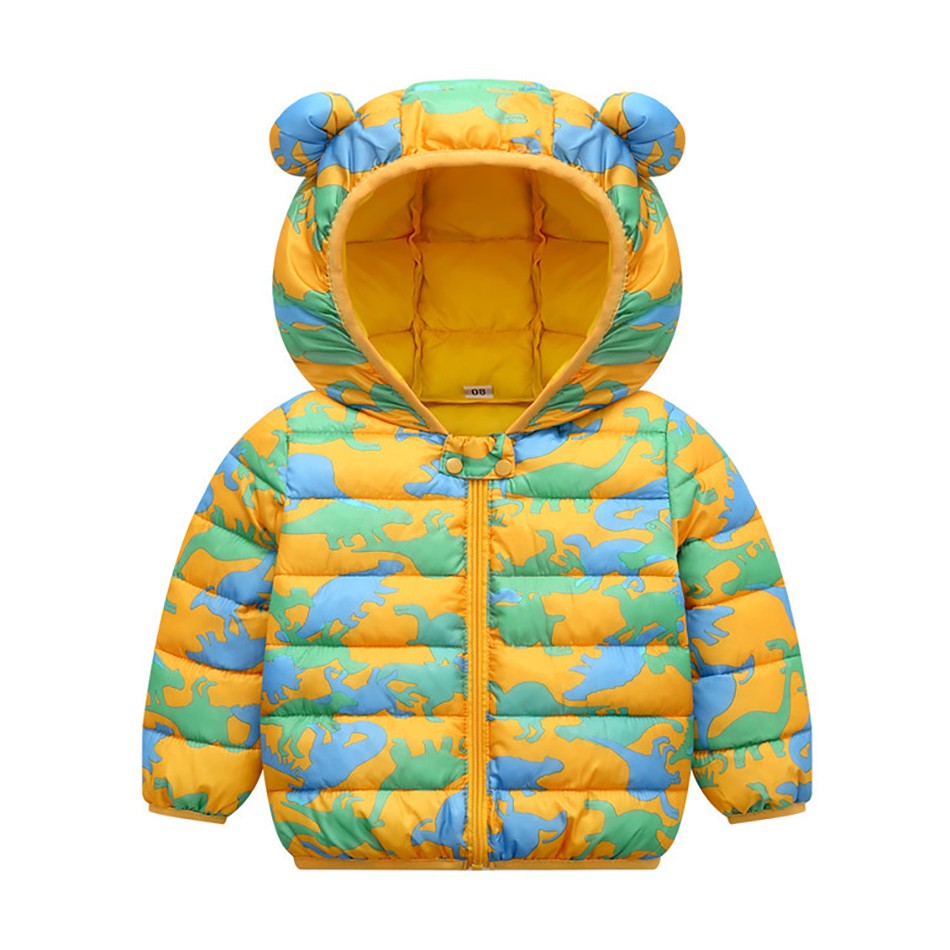 Autumn Winter Baby Kids Solid Outerwear Infant Boys Girls Hooded Jacket Coats Clothes Christmas Cotton Quilted Clothes JYF