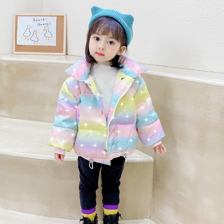 Autumn Winter Children Down Jackets For Baby Boys Girls Solid Thick Warm Fleece Kids Blouse Coats Outerwear