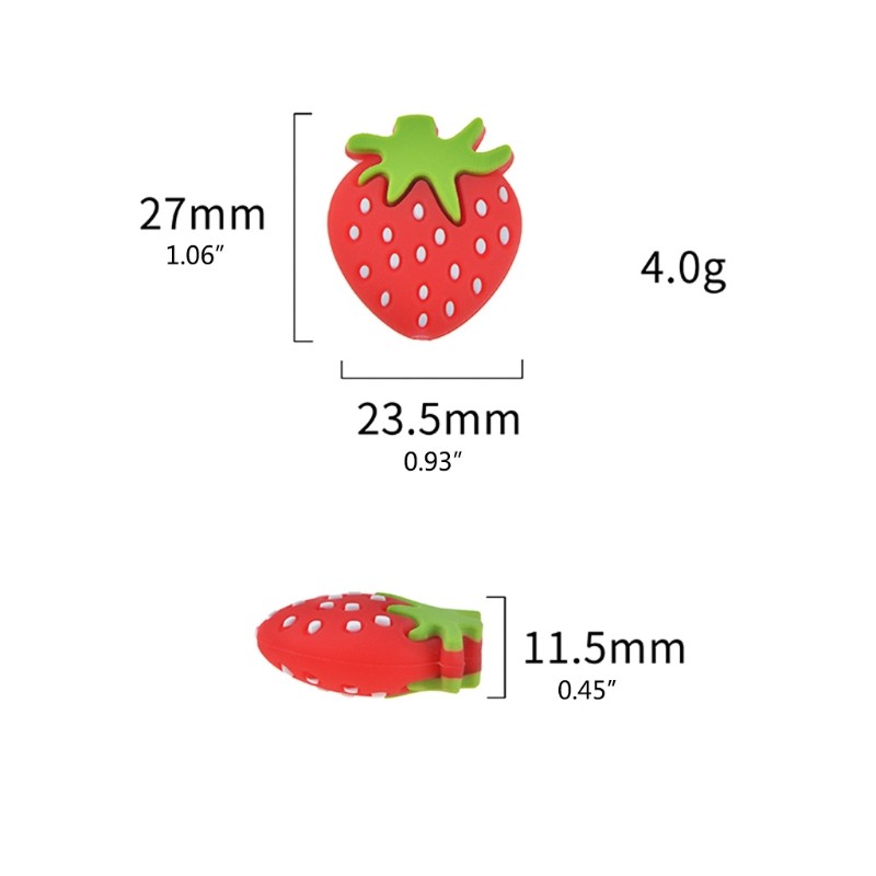 Baby Silicone Teether Strawberry Beads DIY Pacifier Chain Accessories Baby Food Grade Silicone Health and Safety