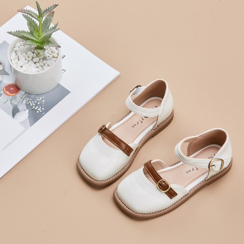 Girls Leather Sandals 2022 Children's Summer Sandals Buckles Hollow Single Shoes Princess Baby Girl Pupils Soft Sanda TQ - TJ882