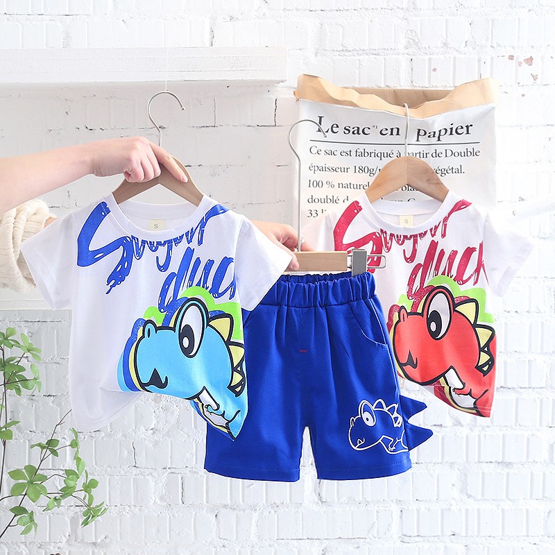 New summer baby boys children's clothing girls cute cartoon cotton T-shirt shorts 2pcs/sets baby casual outfit kids tracksuits