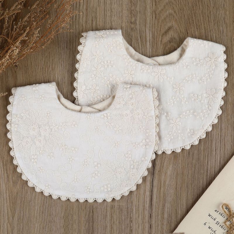 Newborn Baby Boys Girls Embroidery Saliva Towel Kids Baby Feeding Burp Cloths Bib Cotton Scarf